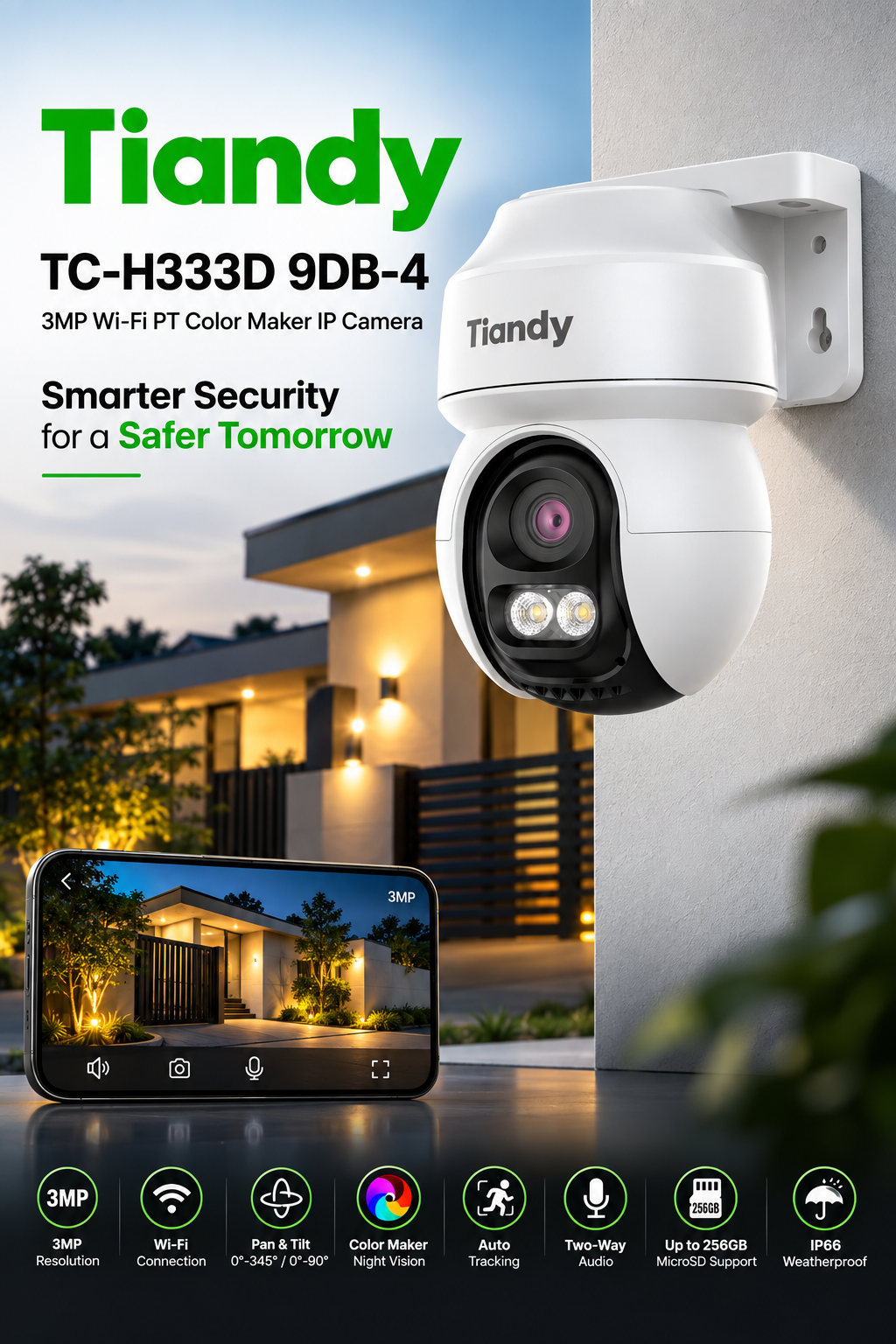 TIANDY 3MP OUTDOOR PT TC-H333D 9DB-4