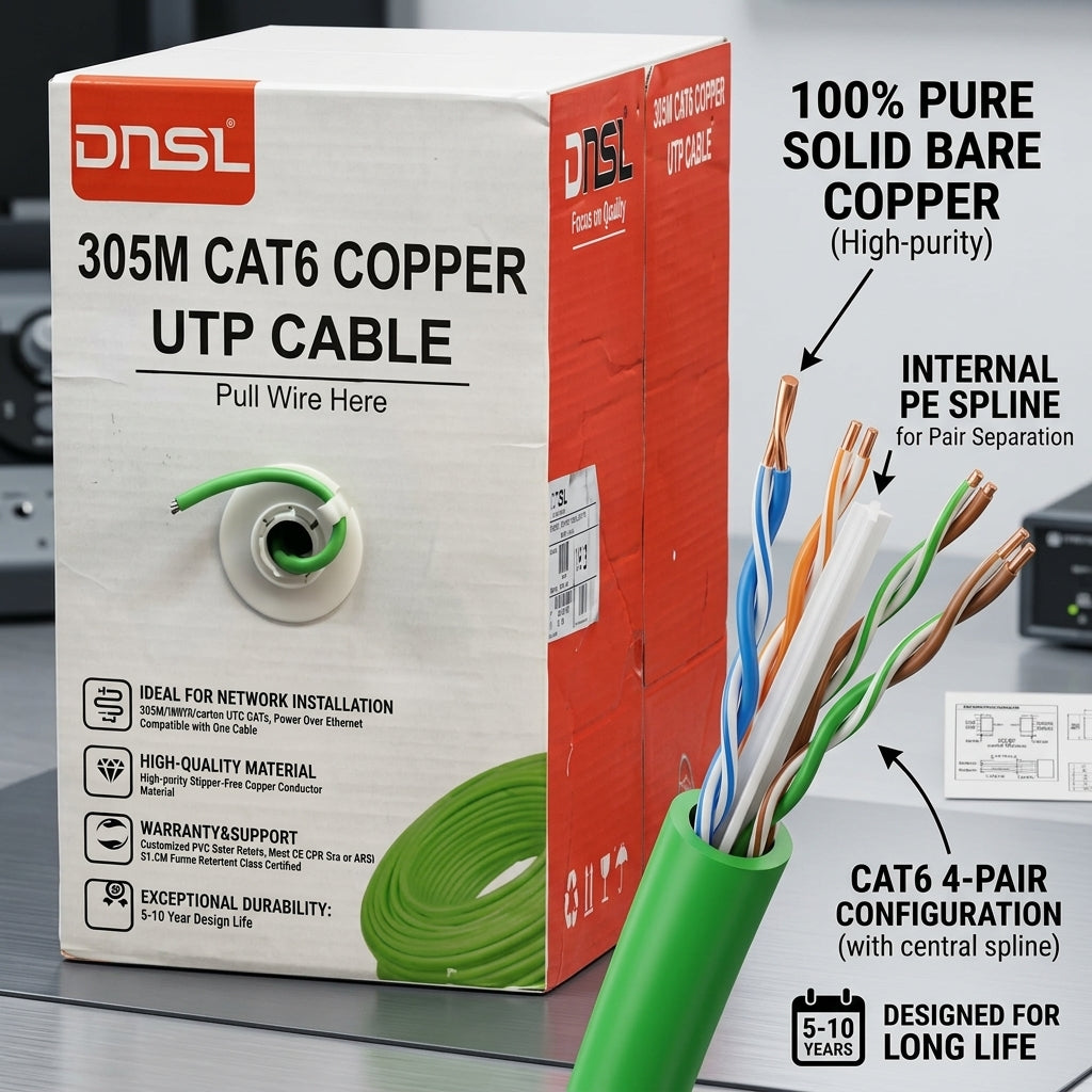 DNSL CAT6 23AWG COPPER 305M(1000FT)